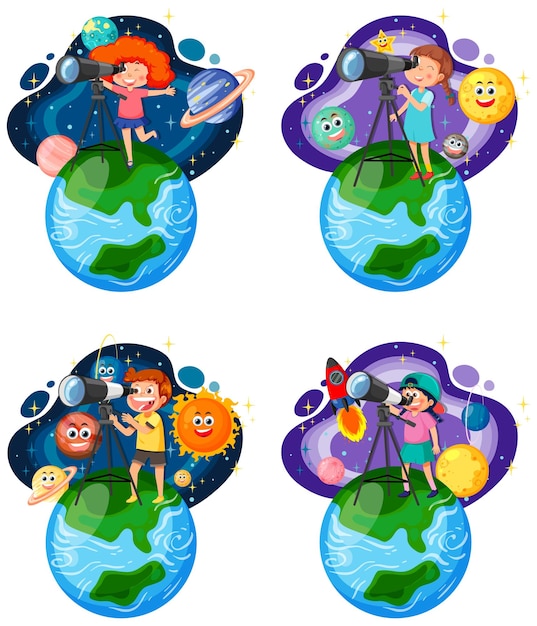 Kids in space astronomy theme