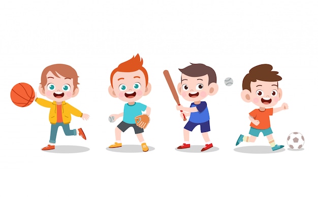 子供スポーツイラスト プレミアムベクター