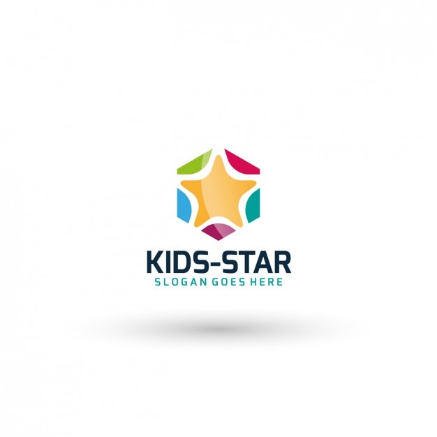 Kids star logo template