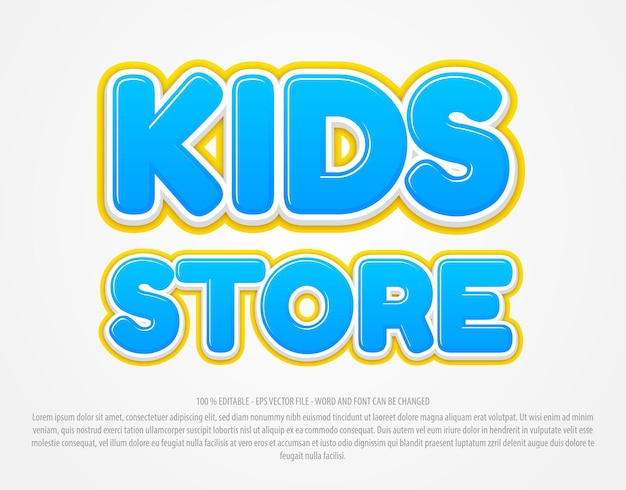 Kids store 3d editable text effect