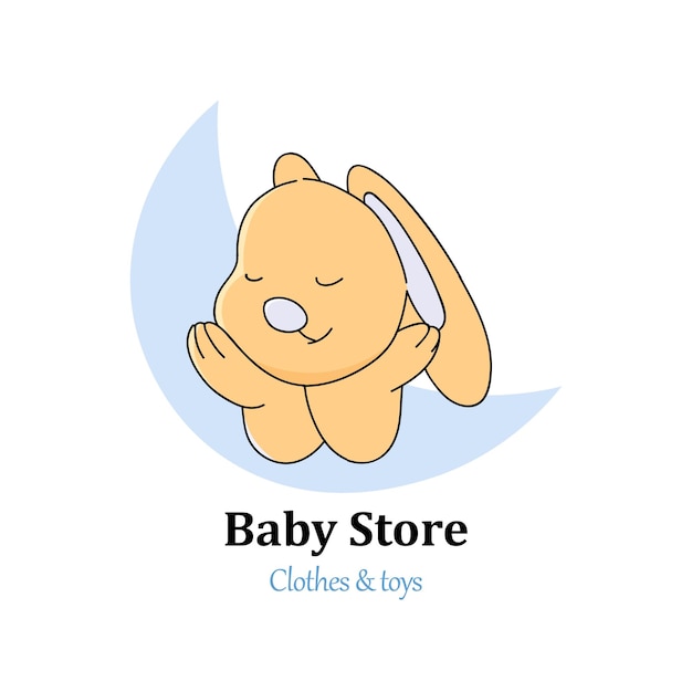 Vector kids store logo yellow bunny