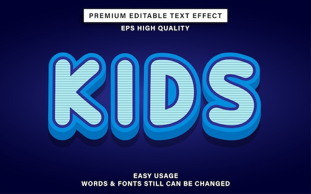 Kids style editable text effect