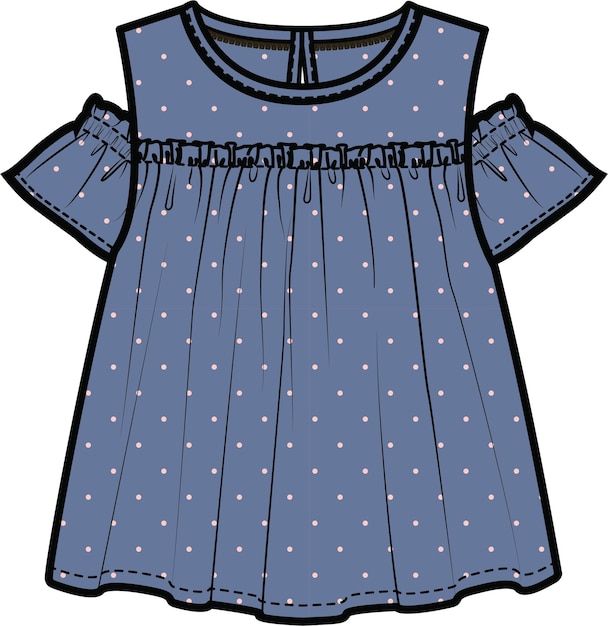 KIDS AND TEEN GIRLS FASHION WEAR TOPS AND SHIRT VECTOR