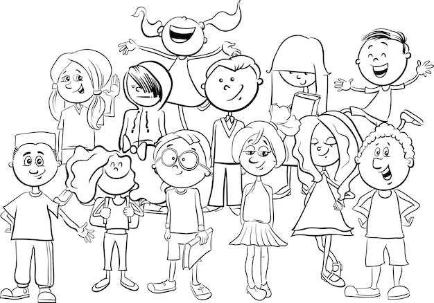 Kids or teens coloring page