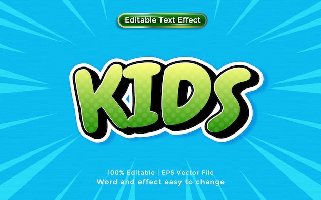 Kids text, 3D style Editable Text Effect