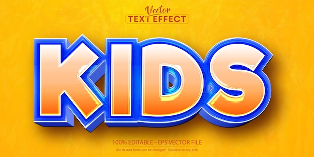 Kids text effect editable game and cartoon text style