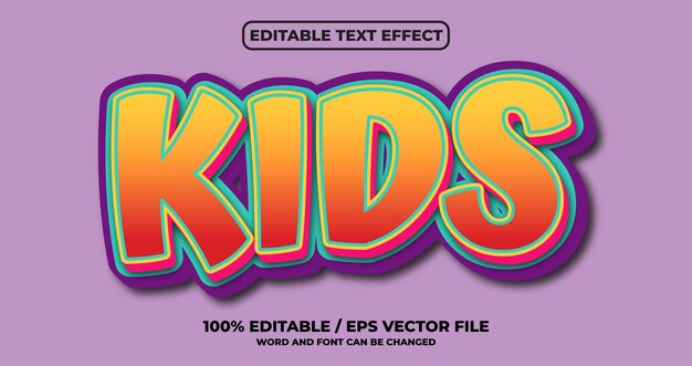 Kids text effect style