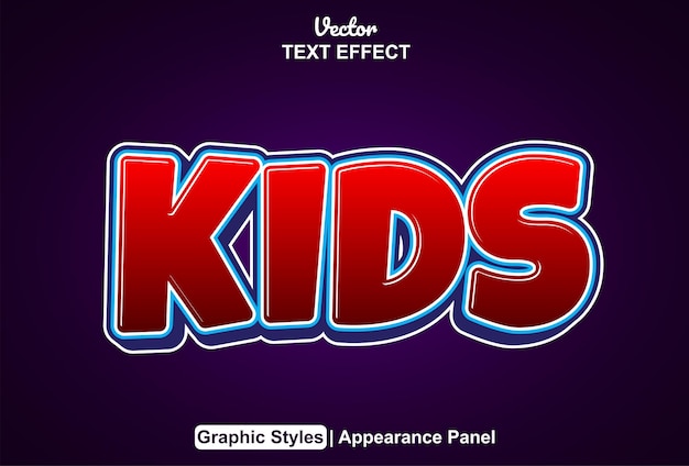 Kids text effect with graphic style and editable