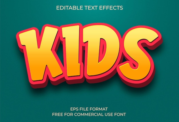 Vector kids text effect