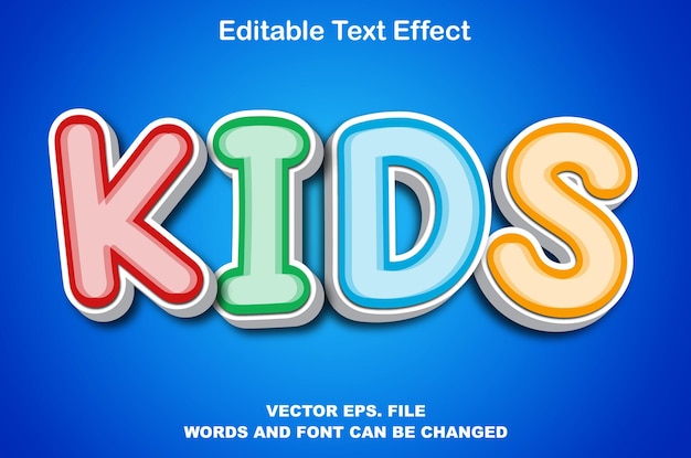 Kids text multicolor effects