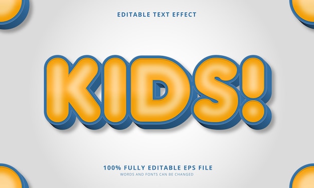 Kids text style editable text effect