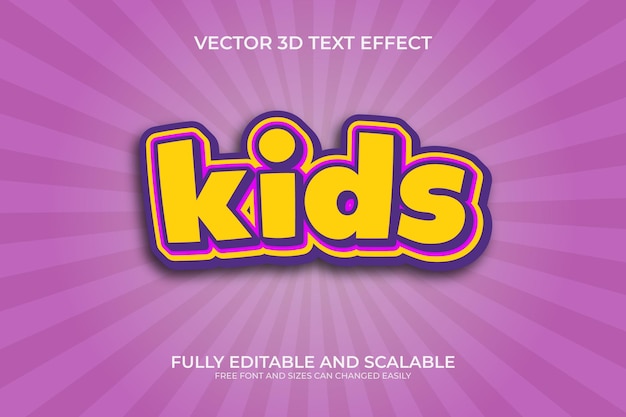 Vector kids text style effect