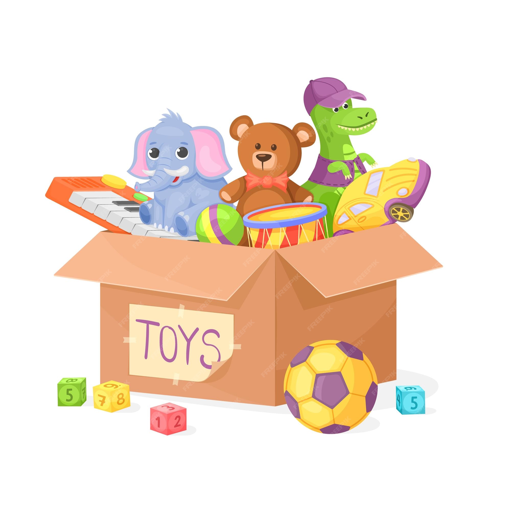 Premium Vector  Child playing with toys