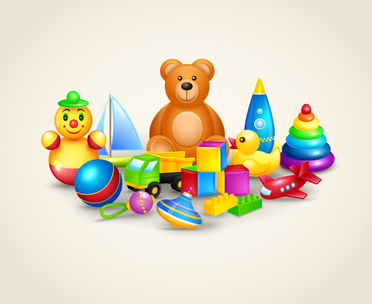 वेक्टर kids toys composition
