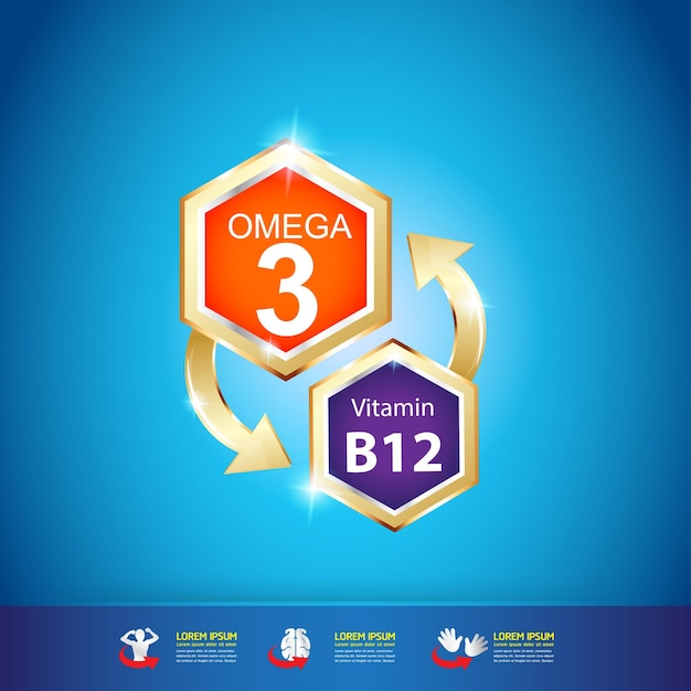 Kids vitamin omega vitamin and nutrition logo vector product for kids.