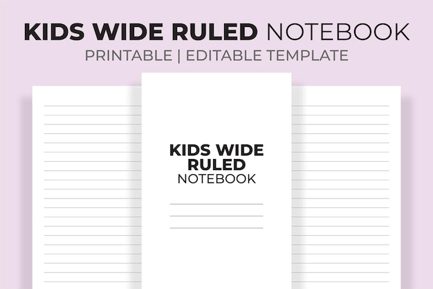 Kids Wide Ruled Notebook KDP Interior