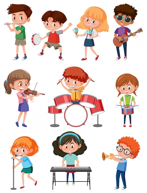 Kids with music instrument