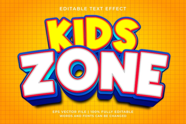 Kids zone 3d text effect