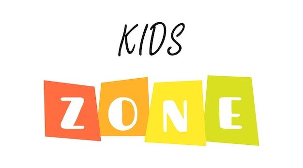 Vector kids zone banner isolated on white background