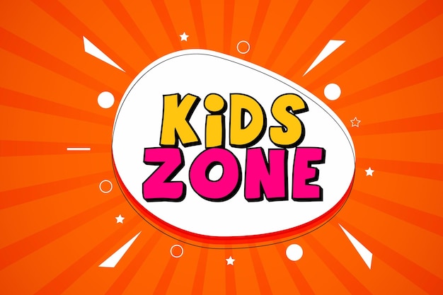 Kids zone cartoon style vector element