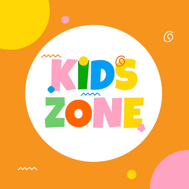 Kids Zone Design Template Vector