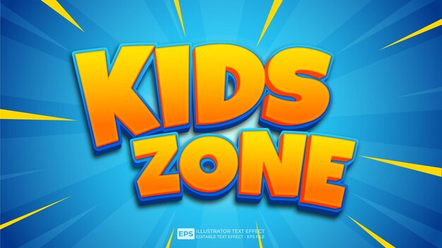 Kids Zone editable text effect font