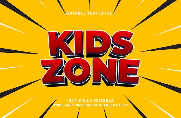 kids zone editable text effect