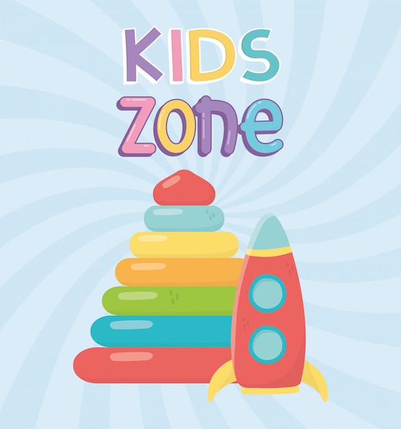 Детская зона, пластиковая пирамида и ракетные иконки