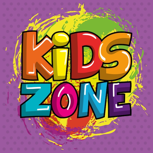 Vector kids zone poster icon