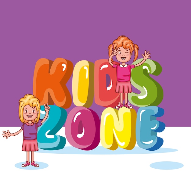 Kids zone poster icon