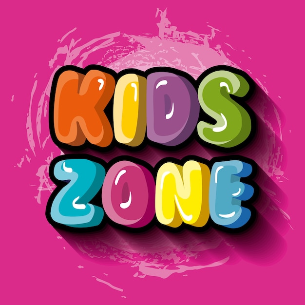 Vector kids zone poster icoon