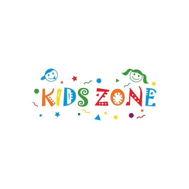 Vector kids zone template illustration