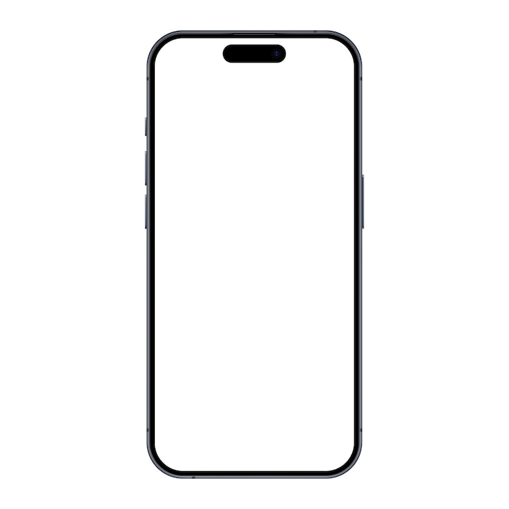 Вектор киев 20 января 2024 года мокет iphone 15 передний вид с прозрачным экраном редакционный вектор