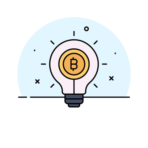 Kijk eens naar het chique vectorontwerp van Bitcoin Idea in moderne stijl.