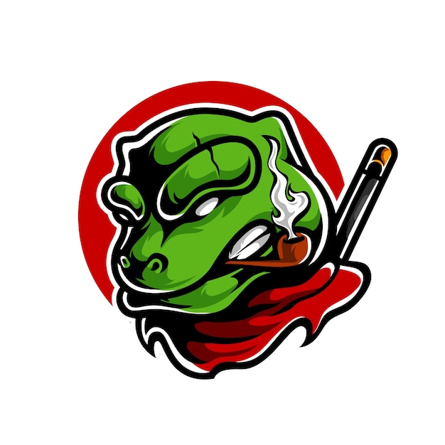 Kikker Ninja mascotte Logo ontwerp