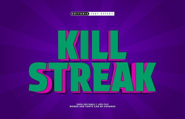killstreak 編集可能なテキスト効果 エスポートとゲームのテキストスタイルで
