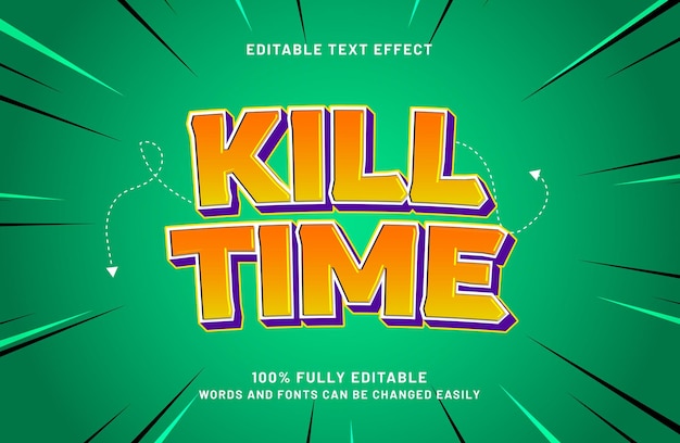 kill time editable text effect in happy and kids text style