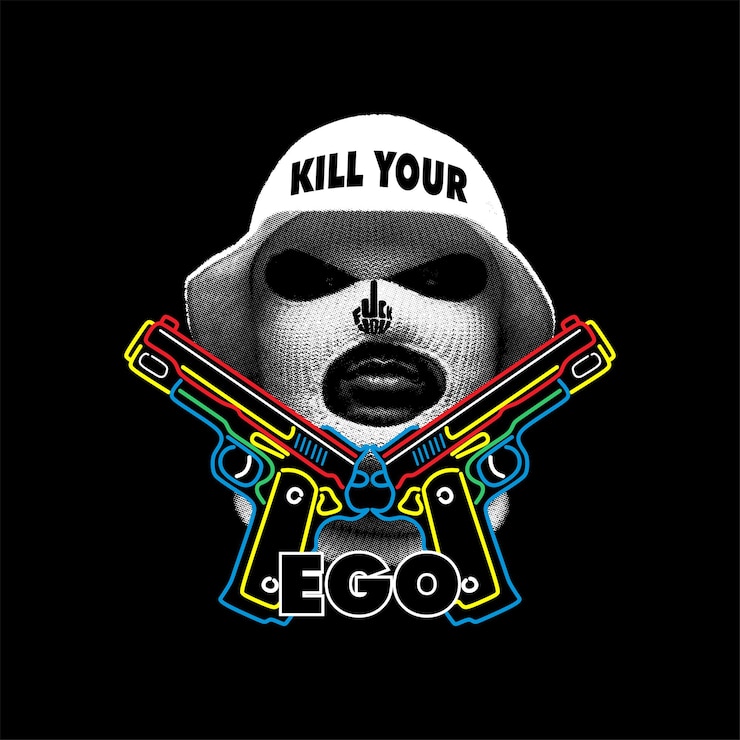 Vector kill your ego street style vintage