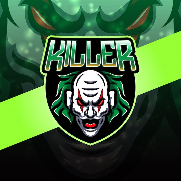 Killer clown design del logo mascotte esport