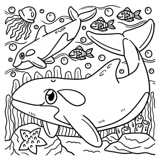 Killer Whale Coloring Page for Kids