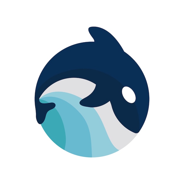 Killer whale orca logo vector illustration