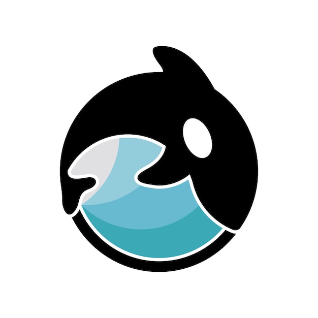 Killer whale orca logo vector illustration