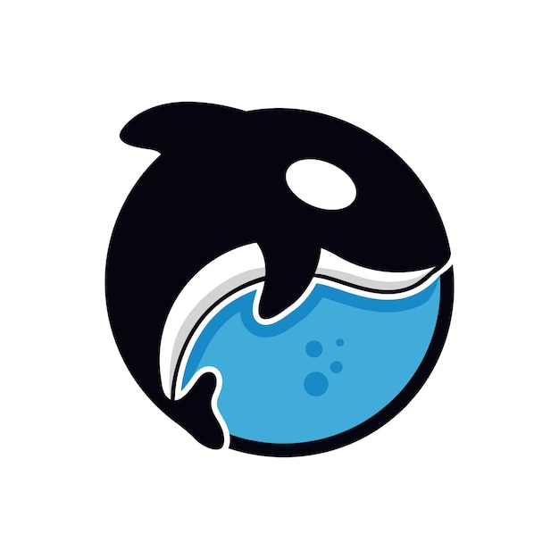 Killer whale orca logo vector illustration