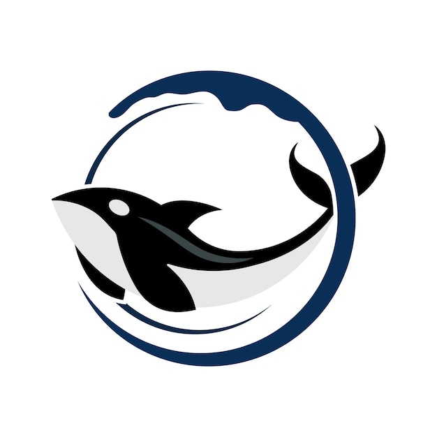 Killer whale orca logo vector illustration