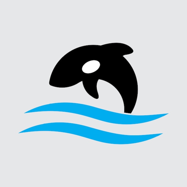 Illustrazione vettoriale del logo dell'orca della balena assassina