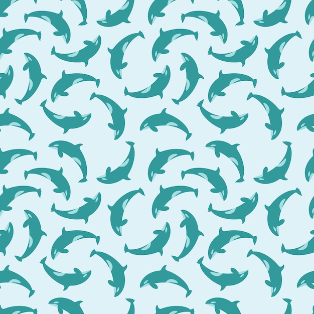 killer whale seamless pattern