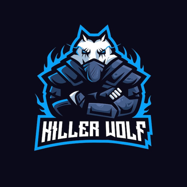 Killer Wolf eSport 마스코트 로고