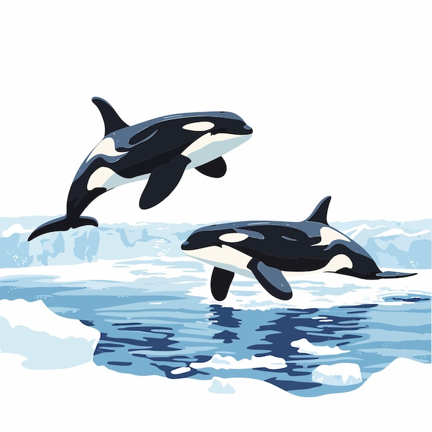 Vector killerwhales jumping 3