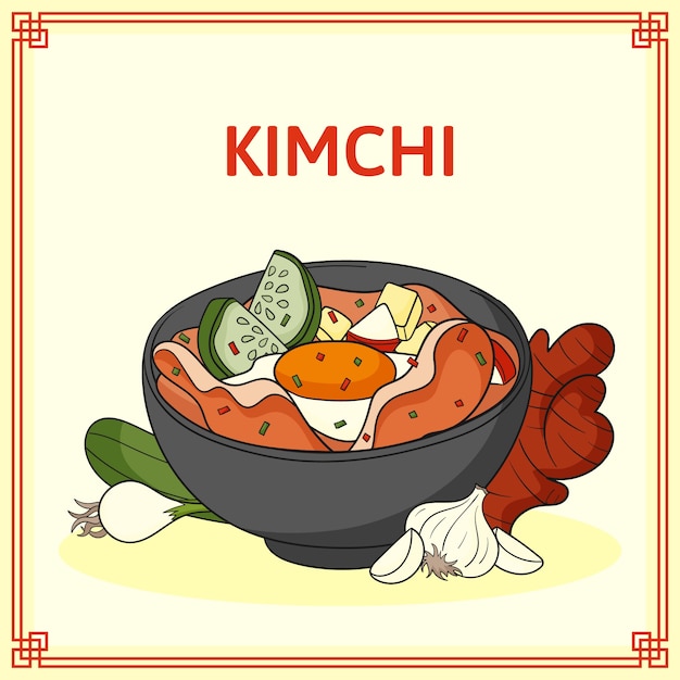 Kimchi food illustration