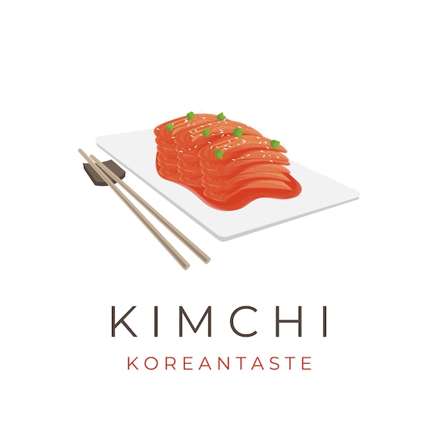 Kimchi Koreaans Voedsel Illustratie Logo